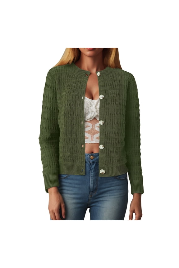 Cropped Cardigan for Women Women's Long Sleeve V-Neck Button Cardigan Knit Sweater Black,Size for 9-10 Years