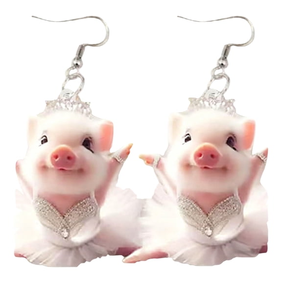yocbz Cute Pink Pig Acrylic Earrings Dangle Jewelry Gifts for Women Pig Lovers (Style B)