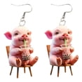 thumbnail image 1 of yocbz Cute Pink Pig Acrylic Earrings Dangle Jewelry Gifts for Women Pig Lovers (Style C), 1 of 7