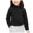 thumbnail image 1 of yocbz Cute Tops for Teen Girls Girls Long Sleeve T Shirts Kids Crewneck Fall Winter Tops Basic Tees Black,Size for 8-10 Years, 1 of 4