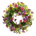 yocbz Daisy Violet Wreath Decor, 16 Inch Spring Summer Wreaths for ...