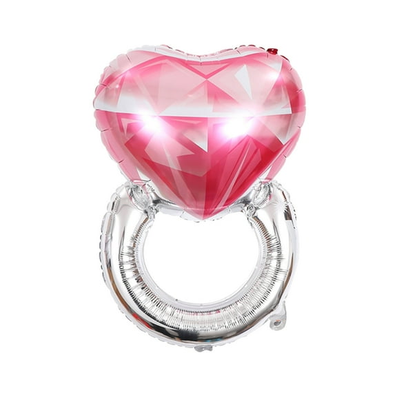 yocbz Diamond Ring Balloons - 32 Inch | Ring Hearts Balloons for Engagement Party Decorations | Engagement Ring Balloons | Party Decorations | Party Favors