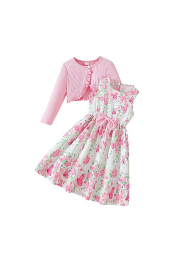 Dress Girls School Toddler Baby Girl Fall Outfits Smocked Dress Long Sleeve Birthday Girl Dress Cute Clothes Red,Size for 4-5 Years