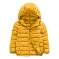 thumbnail image 1 of yocbz Fall Baby Girl Clothes Kids Coat Winter Baby Jacket Girls Hooded Prints Toddler Outwear Zipper Windproof Warm Thick Girls Coat Jacket Warm Outwear Yellow,Size for 5-6 Years, 1 of 4