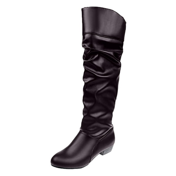 yocbz Fall Boots Knee High Boots Women Pointed Toe Tall Boots High Heel Long Boots Side Zipper Dress Knee High Boots Coffee,Size for US 7