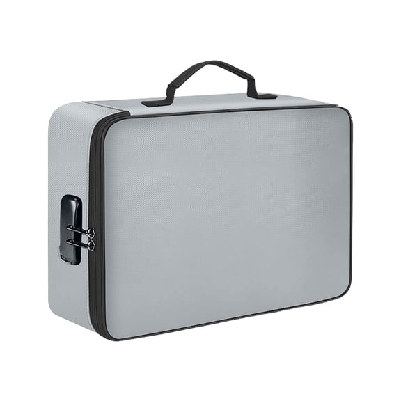 yocbz File Folders, Waterproof Portable Fireproof Document Box with Handle Zipper and Lock,Important Document Organizer,Safe Expanding File Folder for Business Office Receipt Letter A4 Files (Silver)