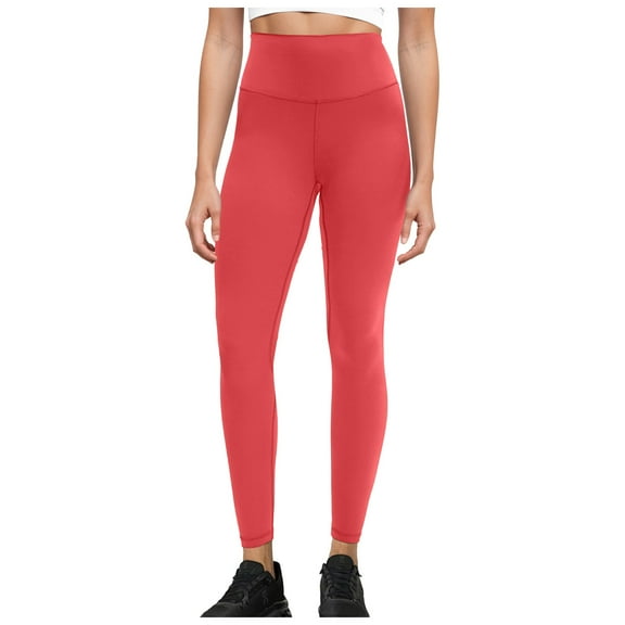 yocbz Flare Leggings for Women Leggings for Women High Waisted Full Length Tummy Control Yoga Pants with Pockets Solid Color Workout Cycling Tights Orange,Size for L