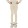 thumbnail image 1 of yocbz Girl Winter Thick Warm Pant Printing Fleece Lined Legging Tight Beige,Size for 13-14 Years, 1 of 7