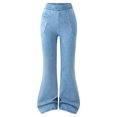 thumbnail image 1 of yocbz Girls Baggy Jeans Flare Jeans for Toddler Girl High Waist Bell Bottom Jeans Trendy Bow Denim Pants Baggy Jeans with Pockets Light Blue,Size for 13-14 Years, 1 of 6
