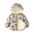 thumbnail image 1 of yocbz Girls Fall Jacket Toddler Jacket Kids Baby Boy Cute Ear Zipper Solid Thick Hooded Warm Coat Outwear Coffee,Size for 2-3 Years, 1 of 4