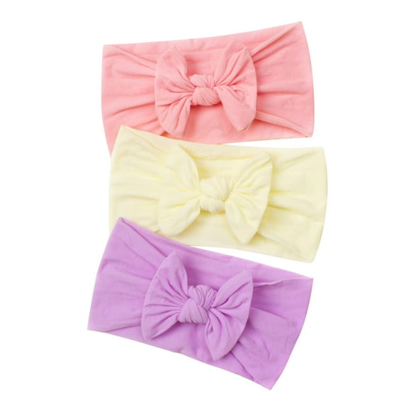 yocbz Girls Headbands Toddler Baby Boys Girls Solid Bow Hairband Headwear Headband Hair Accessories 3 Pack C,Size for One Size