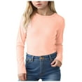 thumbnail image 1 of yocbz Girls Long Sleeve Shirts Girls Long Sleeve Shirts Kids Soft Tunic Tops T-Shirts Pink,Size for 11-12 Years, 1 of 7