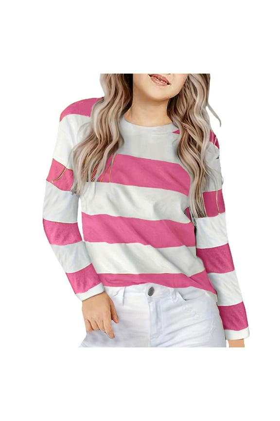 Girls Shirts Baby Girls Round Neck Long Sleeve T-Shirt Kids Comfort Cotton Fall Winter Top Shirt Clothes Red,Size for 10-11 Years
