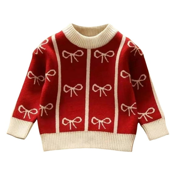 yocbz Girls Sweater Christmas Toddler Kids Baby Girls Boys Christmas Long Sleeve Sweaters Warm Jacket Cotton Knit Deer Xmas Coat Outwear Girl Sweater Red,Size for 8-9 Years