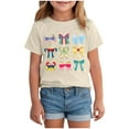 thumbnail image 1 of yocbz Girls Tops Girl Toddler Shirt Baby Girls T-Shirt Top Short Sleeve Tees Beige,Size for 2-3 Years, 1 of 4