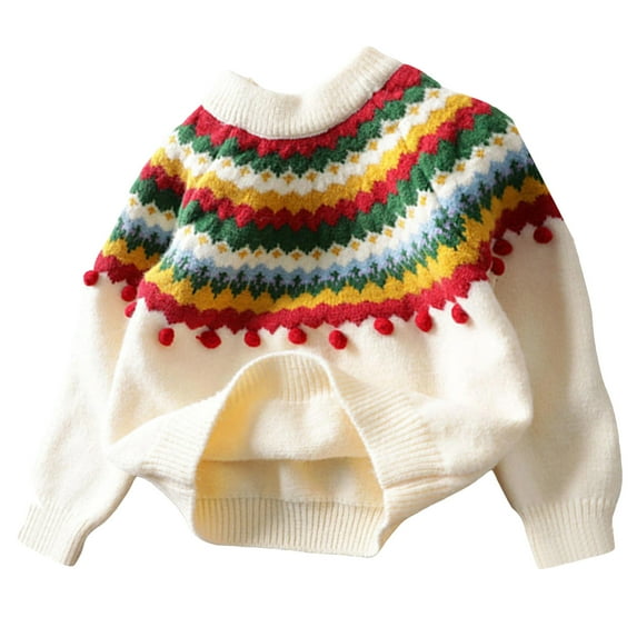 yocbz Girls Ugly Sweater Christmas Toddler Boys Girls Christmas Sweater Children's Christmas Deer Pullover Sweater Winter Crewneck Base Knit Sweater Knit Jumper Tops Beige,Size for 4-5 Years