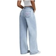 thumbnail image 1 of yocbz Girls Wide Leg Jeans Tween Baggy Bow High Waist Denim Pants Toddler Kids Cute Y2k Streetwear Casual Pull On Clothes Light Blue,11-12 Years, 1 of 8