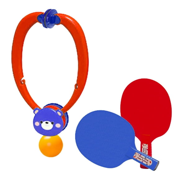 yocbz Hanging Table Tennis Set, Indoor Hanging Table Tennis, Kids Self Training, Portable No Need Table Ping Pong Trainer Paddles and Balls, 1 Balls (Red)