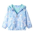 thumbnail image 1 of yocbz Jacket Toddler Girls Cartoon Jackets Spring Zip Kids Hooded Windbreaker for Toddler Light Outwear Light Blue,Size for 110, 1 of 3