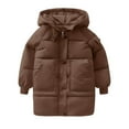 thumbnail image 1 of yocbz Jackets for Boys Boys' Winter Jacket Heavyweight Quilted Jacket Insulated Hooded Outerwear Coat for Boys Coffee,Size for 7-8 Years, 1 of 3