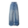 thumbnail image 1 of yocbz Jeans For Girls Girls Casual Unisex Jeans, Loose Straight Leg Wide Leg Girls Jeans Light Blue,Size for 13-14 Years, 1 of 9