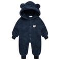 thumbnail image 1 of yocbz Jumpsuit Girl Baby Outerwear Newborn Baby Boy Girl OutfitsCartoon Warm Hooded Clothes Warm Fleece Footie Snowsuit Winter Blue,Size for 12-18 Months, 1 of 7