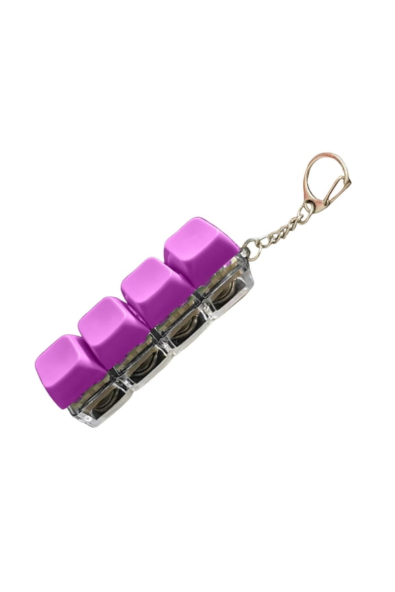 Keyboard Fidget Toys 4-in-1 Keyboard Decompression Button Finger Clicker Toys with LED Light Keychain Fidget ADHD Stress Relief Gifts for Adult to Relief Stress (Luminous Type, D)