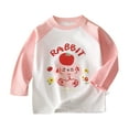 thumbnail image 1 of yocbz Kids Long Sleeve Shirts Toddler Boys Graphic T Shirts- Cotton Casual Cute Long Sleeve Kids Fall Winter Clothes Pink,Size for 5-6 Years, 1 of 3