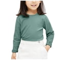 thumbnail image 1 of yocbz Kids Printed Long Sleeve Tee Shirts Tween Girl Shirts Basic Long Sleeve Tween Girls Tops Crew Neck Floral Print Shirts Spring Girls Clothes Green,Size for 8-10 Years, 1 of 4