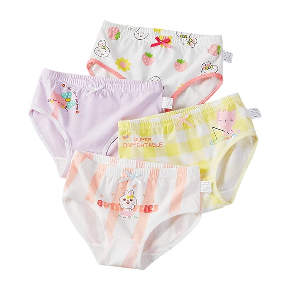 yocbz Kids Underwear Girls Training Underwear For Girls Girls Underwear Toddler Cartoon Print Soft Breathable Cotton Boyshort Panties Yellow,M