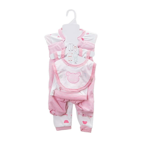 yocbz Layette Girl Baby Boy Girl Layette Set Cotton Infant Unisex Clothes and Accessories New born Clothing Sets 8PCS Pink,Size for 0-3 Months