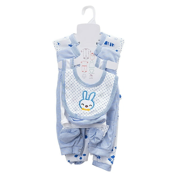 yocbz Layette Set Layette Gift Set Bodysuits Pants for Baby Girl and Boy Cotton Must Have and Accessories 8PCS Light Blue,Size for 0-3 Months