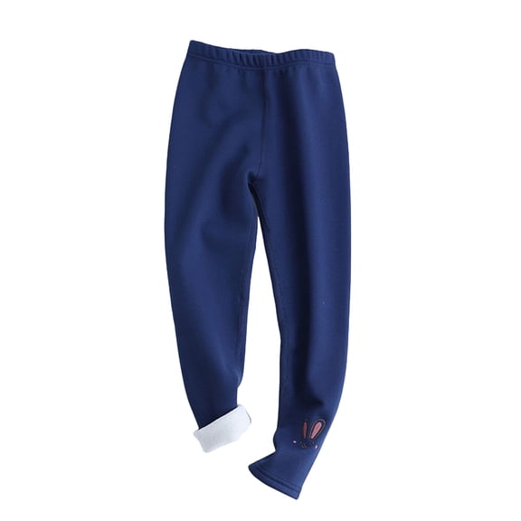 yocbz Leggings Girl Toddler Girls Winter Warm Fleece Lined Leggings Stretchy High Waisted Active Sweatpants Casual Comfy Leggings Navy,Size for 6-7 Years