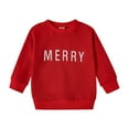 thumbnail image 1 of yocbz Little Girl Christmas Tee Boys Girls Long Sleeve Shirt Toddler Thickened Round Neck Tops Comfort Basic Solid Color T-Shirt Red,Size for 6-12 Months, 1 of 8