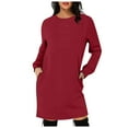 thumbnail image 1 of yocbz Long Dresses for Women Women's Overall Dress A Line Flare Midi Jumper Dress Red,Size for L, 1 of 5