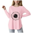 thumbnail image 1 of yocbz Long Sleeve Shirts Kids Girls T Shirts Long Sleeve Cute Tops Kids Fashion Top Shirt Solid Color Casual Tops Loose Crewneck Blouse T-Shirt Tee Pink,Size for 13-14 Years, 1 of 4