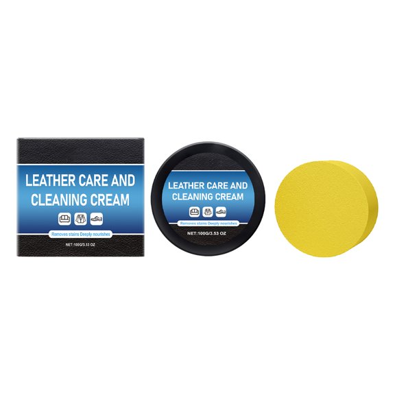 yocbz Multi functional cleaning and descaling cream, sponge leather shoes cleaning cream, multifunctional cleaning and descaling cream leather shoes cleaning cream with sponge