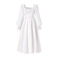 thumbnail image 1 of yocbz Newborn Baby Girl Dress Long Sleeve Toddler Girls Dresses Ribbed Knit Ruffle Baby Fall Winter Long Sleeve Toddler Dresses for Girls Casual Birthday Party White,Size for 10-11 Years, 1 of 7