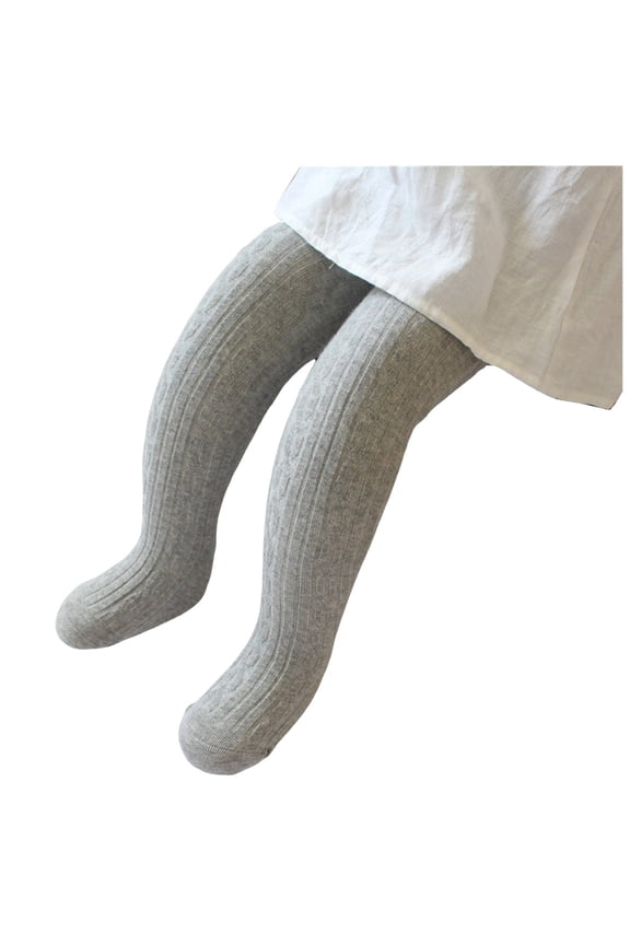 Pantyhose Baby Leggings Toddler Footless Tights Girls Ruffle Leggings Kids Cotton Stockings Pants Light Gray,Size for 4-6 Years