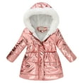 thumbnail image 1 of yocbz Girls Winter Coat Kids Coat Winter Baby Jacket Girls Hooded Prints Toddler Outwear Zipper Windproof Warm Thick Girls Coat Jacket Warm Outwear Pink,Size for 11-12 Years, 1 of 9