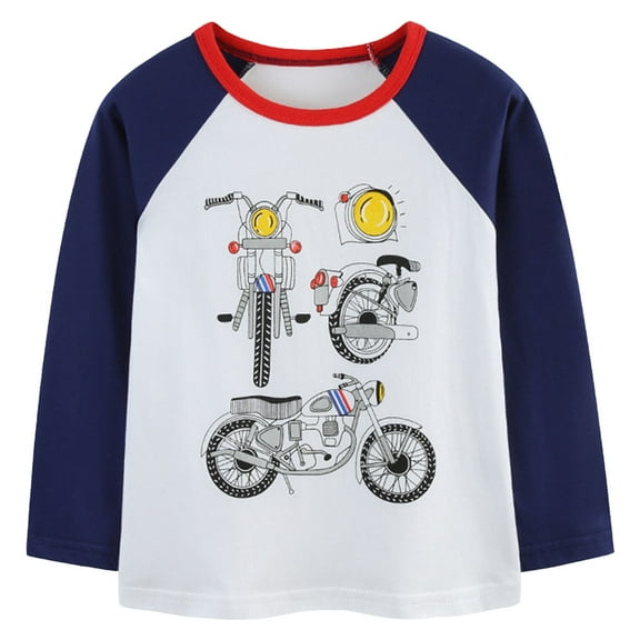 yocbz Shirt Toddler Boy Toddler Boy Fall Clothes Boys Long Sleeve T Shirts Toddler Crewneck Fashion Tees Tops Cotton Casual Back to School Clothes White,Size for 4-5 Years