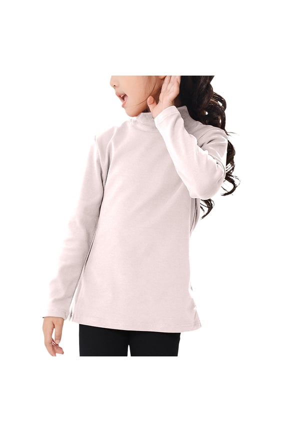 Shirts for Girls Toddler Baby Girl Boys Basic T-Shirt Kid Solid Color Cotton Long Sleeve Pullover Blouse Top Light Purple,Size for 11-12 Years