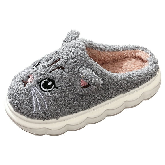 yocbz Slippers Boy Slippers Cute Kids' Slippers Soft Slip-Ons for Indoor/Outdoor Use Grey,Size for US 1.5