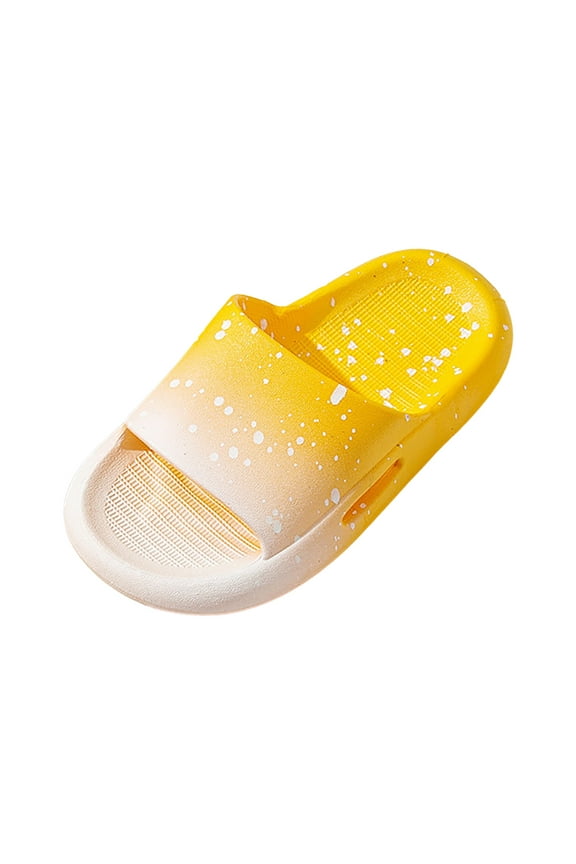 Slippers for Boys Cloud Slides for Kids Toddler Pillow Slippers Super Soft Comfy Beach Pool Slippers Non-Slip Waterproof Shower Sandals for Girls Boys Indoor Outdoor Shoes Yellow,US 12