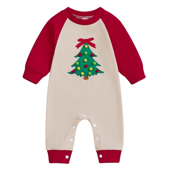 yocbz Newborn Santa Outfit Boy Newborn Infant Baby Boy My 1st Christmas Clothes Rompers Plaid Jumpsuit Overalls Outfits Beige,Size for 3-6 Months