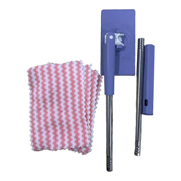 yocbz Snap Grip Mini Mop,Convenient Cloth Changing Mini Mop,Retractable Gap Dust Cleaner Flat Mops with Locking Head &Sweeping Cloths, 70cm/27.5in(1mop + 8random Color Rags)