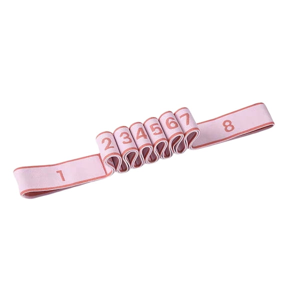 yocbz Stretch Bands for Exercise, Elastic Yoga Stretching Strap, Flex Strap 8 Loops for Physical Therapy, Pilates, Yoga, Dance & Gymnastics Exercise Flexible Pilates Stretch Band(Pink,8 Loops)