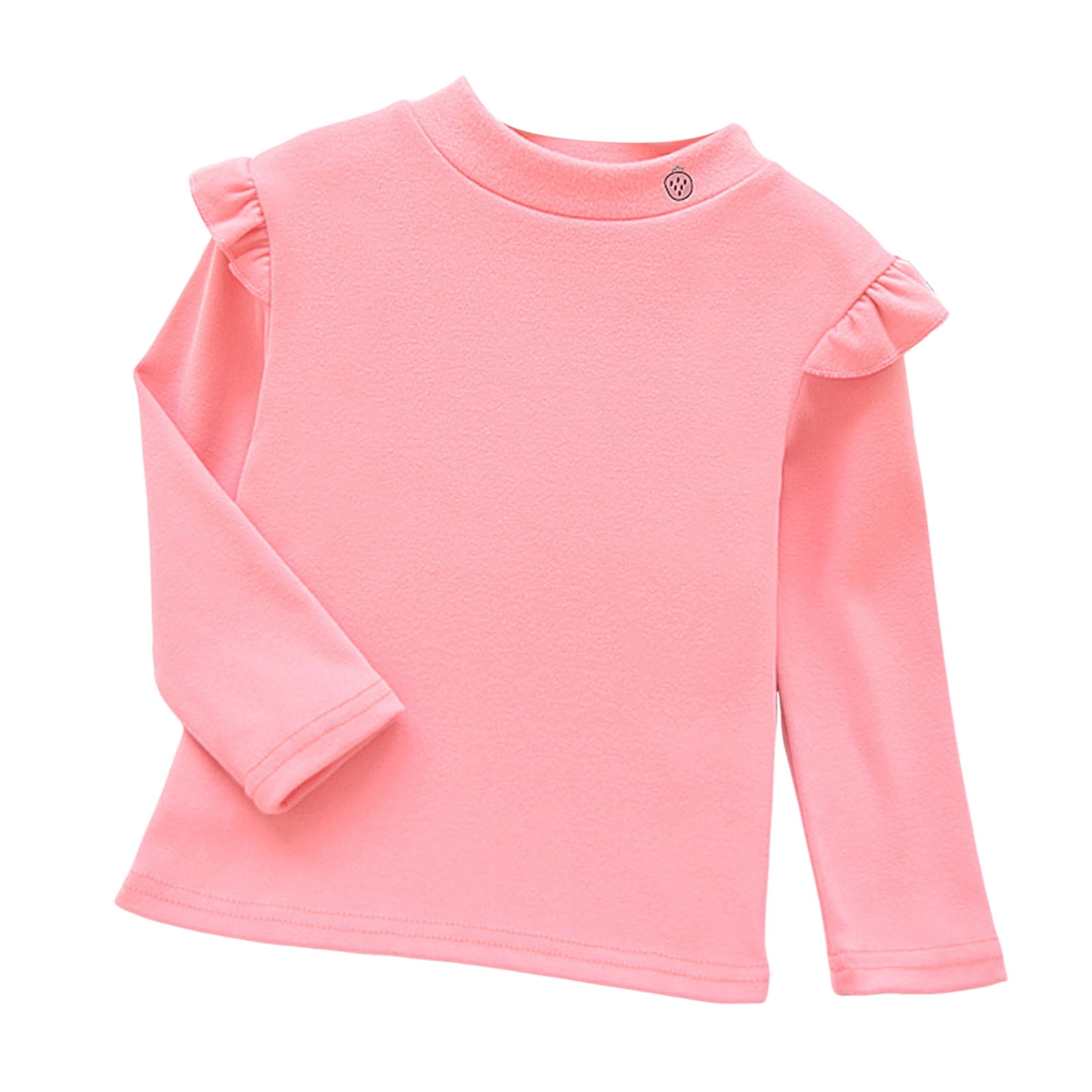 yo　5/6 yocbz Toddler Girls Solid Color T-Shirt Kids Blouse Plain Ruffle