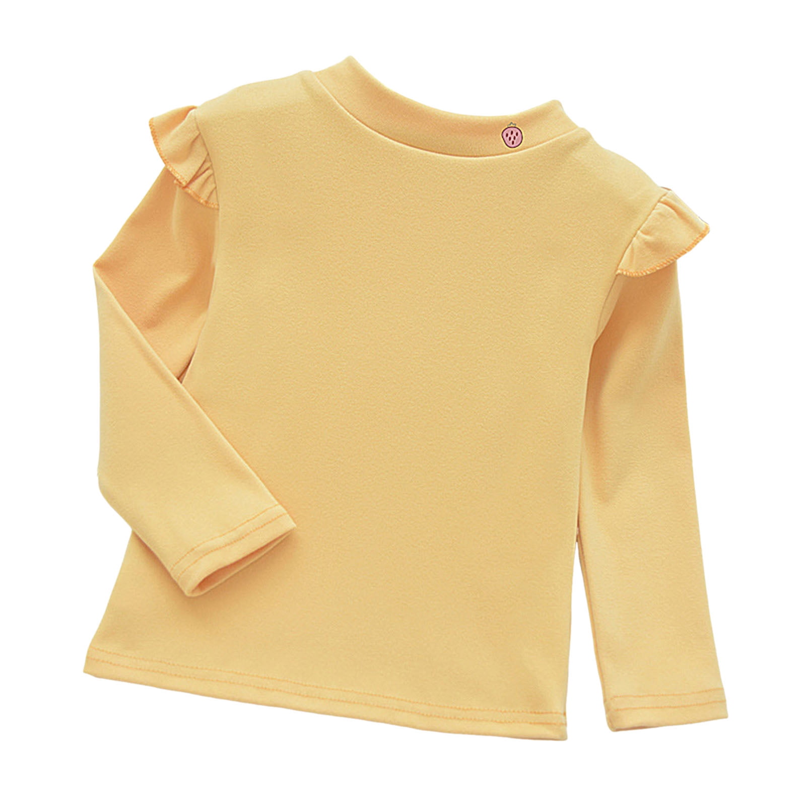 yocbz Toddler Girls Solid Color T-Shirt Kids Blouse Plain Ruffle