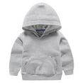 thumbnail image 1 of yocbz Toddler Baby Hoodie Long Sleeve Pullover Hooded Sweatshirt Kids Boy Girl Basic Solid Sports Tops Fall Winter Outfit Grey,12-18 Months, 1 of 7